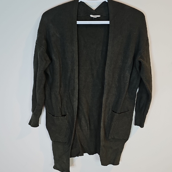 Garage Olive Green Xs Open-Front Layering Cardigan - Picture 1 of 5